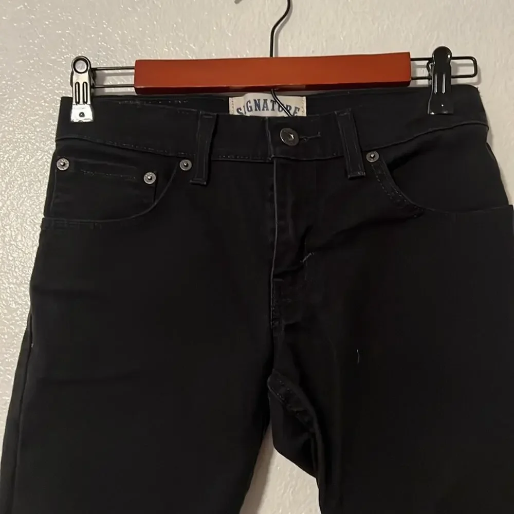 Levi's Signature Skinny Fit Black Denim Jeans Pants Size Youth 12